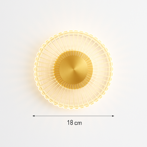 applique murale led ronde en acrylique et laiton doré 3 variables