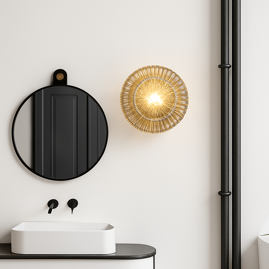 applique murale led ronde en verre pour intérieur moderne - vue 5 sur 6