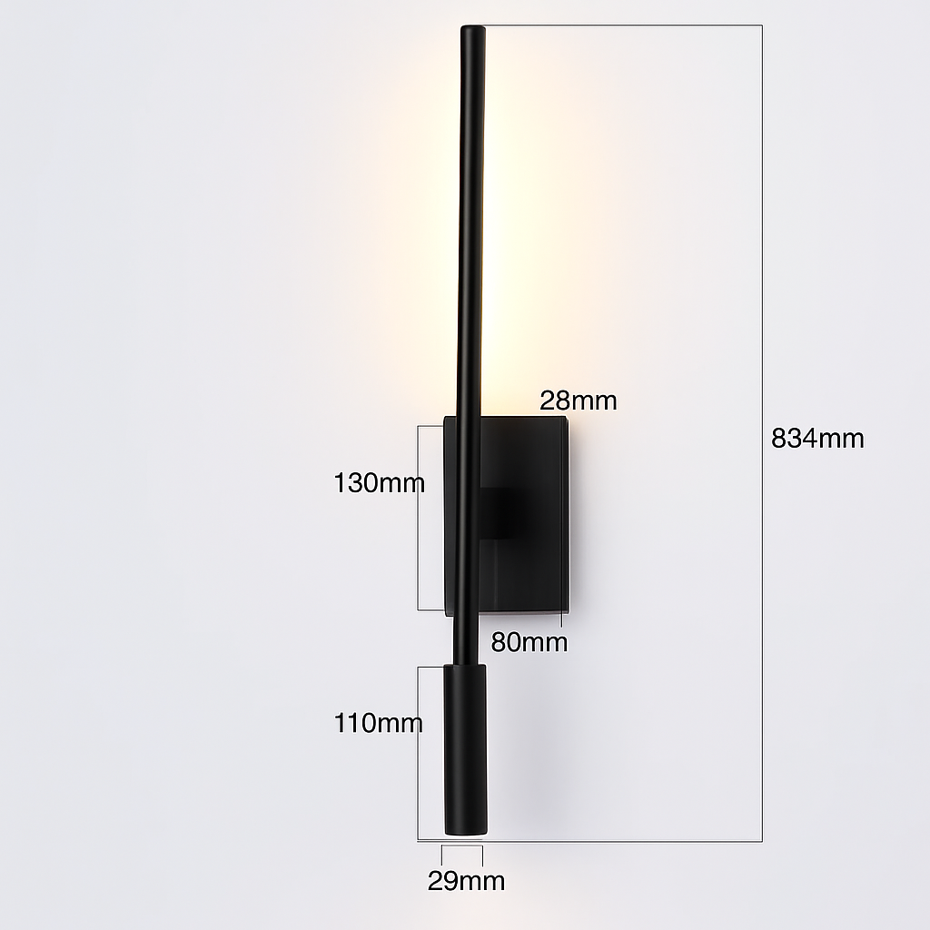 Applique murale Led rotative longue et minimaliste moderne - vue 8 sur 9