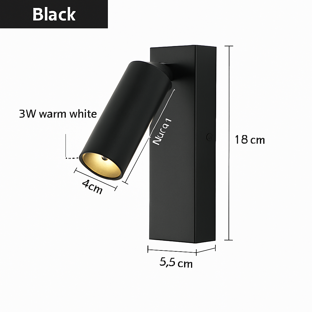 applique murale led rotative moderne pour lecture - vue 8 sur 10