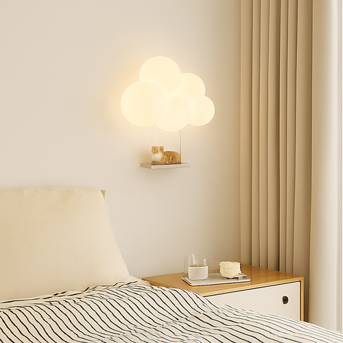 applique murale led singe lapin nuage pour enfants - vue 5 sur 13