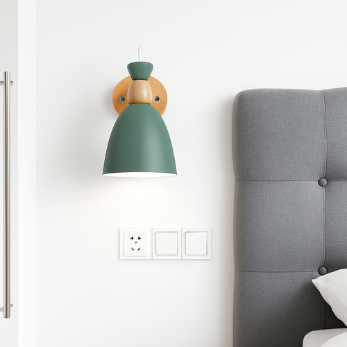 applique murale led style nordique en bois moderne - vue 5 sur 9