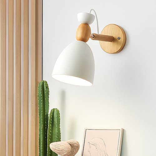 applique murale led style nordique en bois moderne - vue 8 sur 9