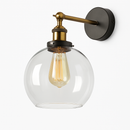 Applique murale LED vintage rustique en verre et doré