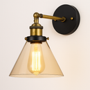 Applique murale LED vintage rustique en verre et doré
