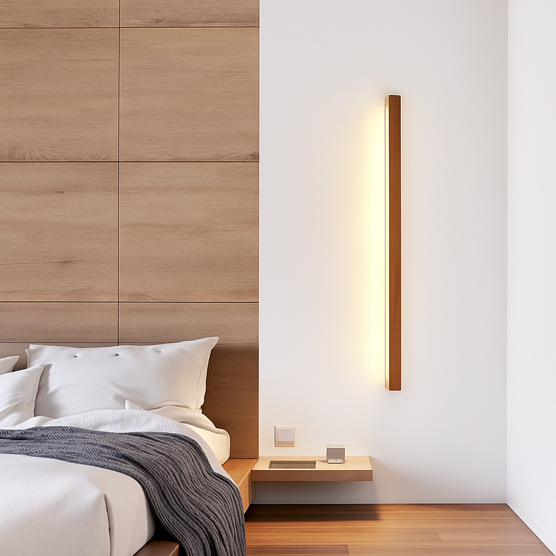 applique murale Longue bande LED en bois