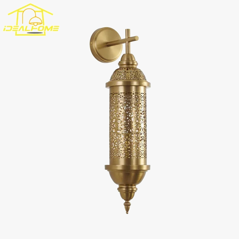 applique murale marocaine rétro vintage en or avec lustre LED décoratif