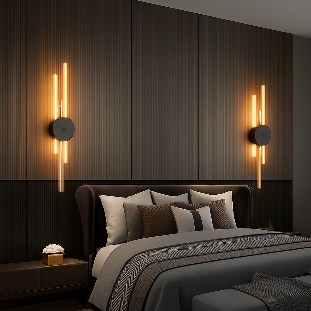 applique murale minimaliste en laiton led atmosphère - vue 4 sur 18