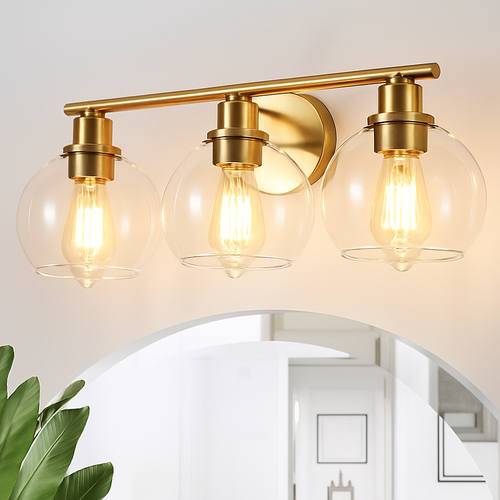 applique murale miroir salle de bains luminaires industrielle vanité luminaire avec abat-jour en verre