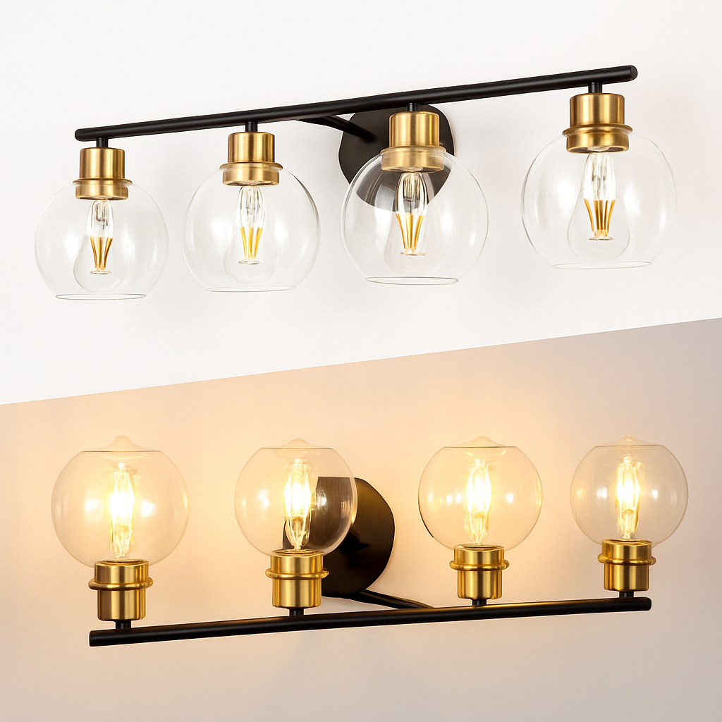applique murale miroir salle de bains luminaires industrielle vanité luminaire avec abat-jour en verre - vue 5 sur 15