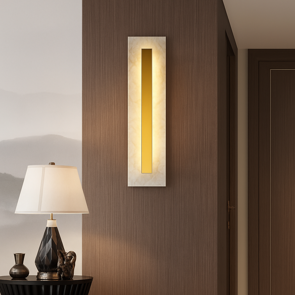 applique murale moderne en cuivre et marbre design élégant - vue 4 sur 10