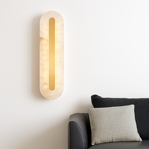 applique murale moderne en cuivre et marbre design élégant - vue 7 sur 10