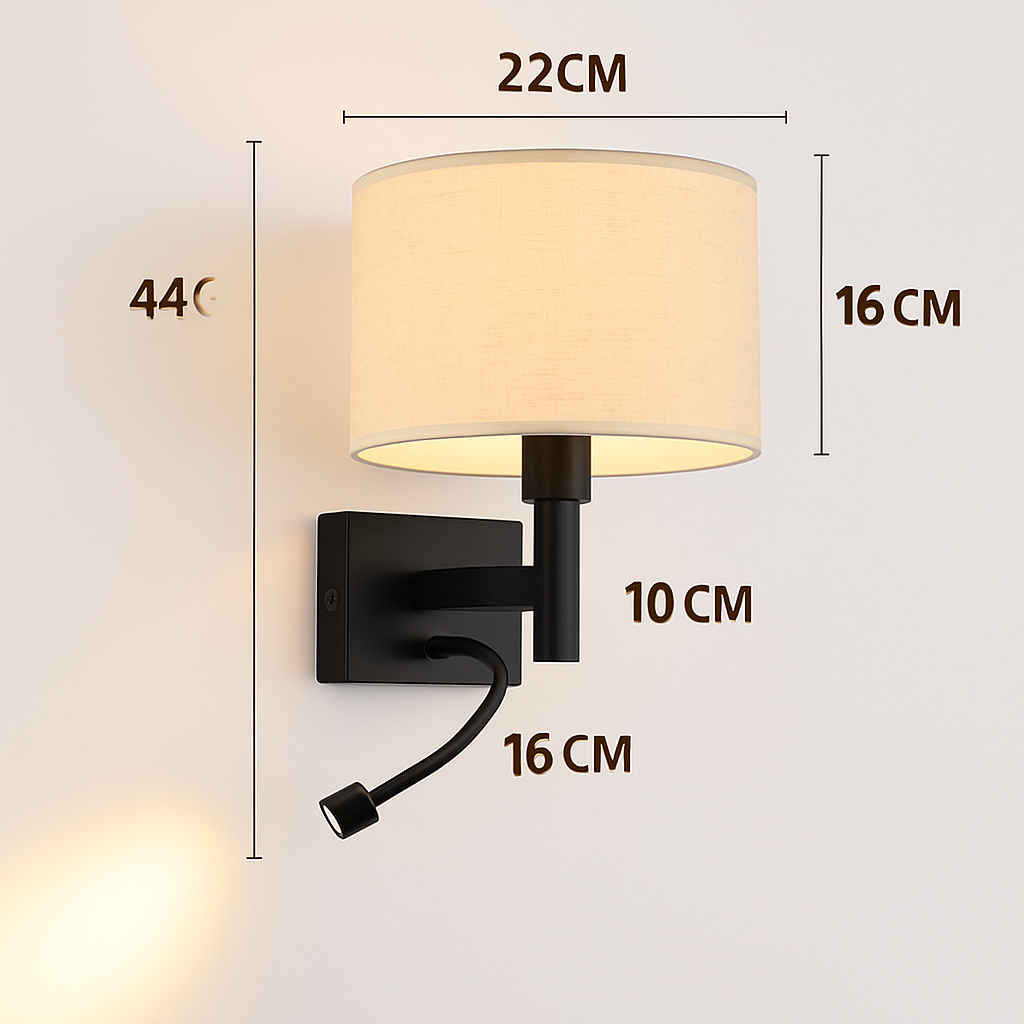 applique murale moderne en tissu avec led américaine européenne - vue 3 sur 10