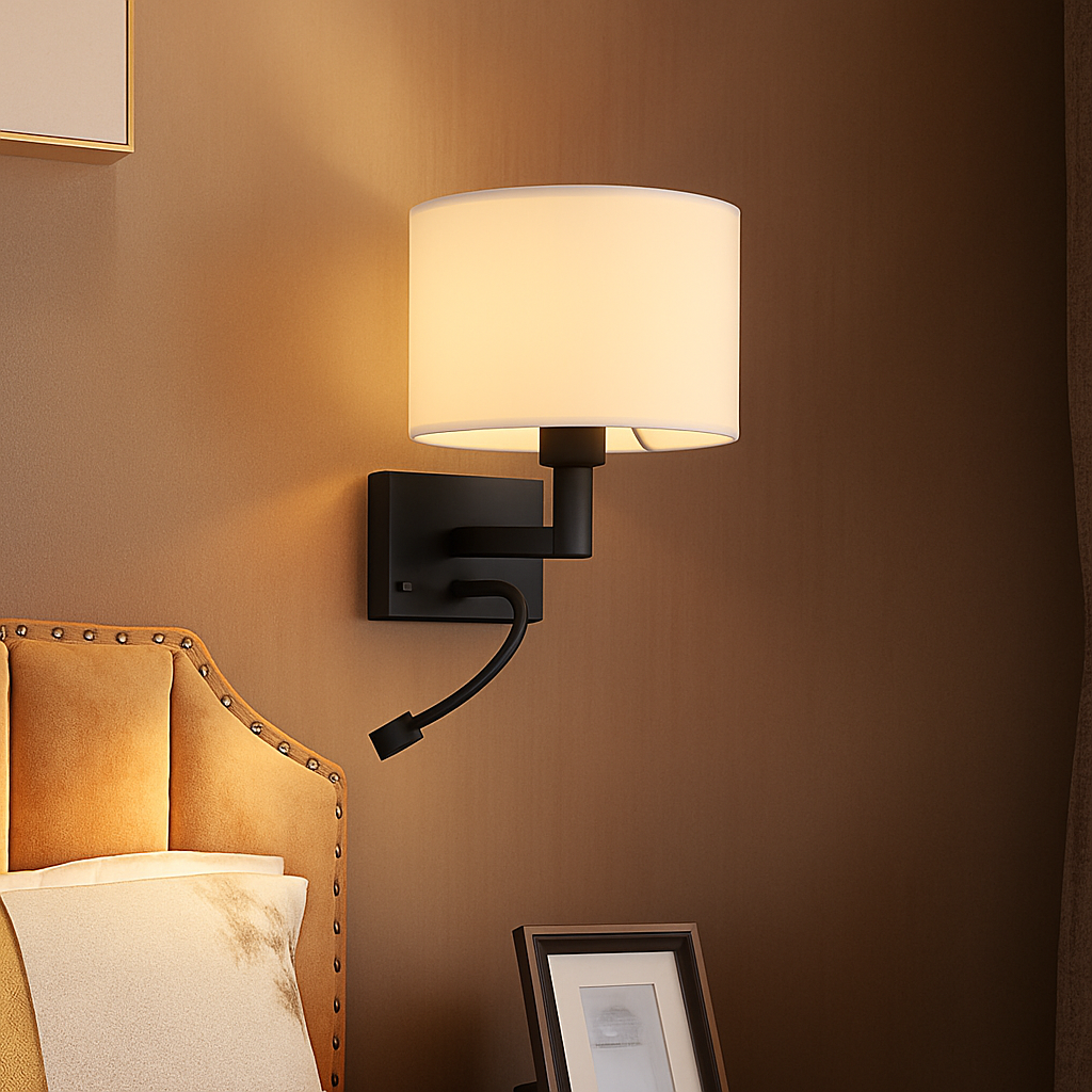 applique murale moderne en tissu avec led américaine européenne - vue 4 sur 10