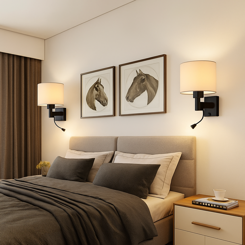 applique murale moderne en tissu avec led américaine européenne - vue 5 sur 10