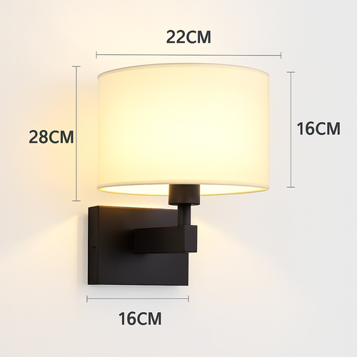 applique murale moderne en tissu avec led américaine européenne - vue 8 sur 10