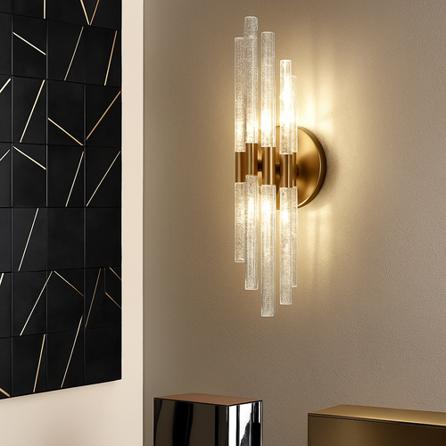 applique murale moderne en verre luminaire intérieur décoratif métal doré