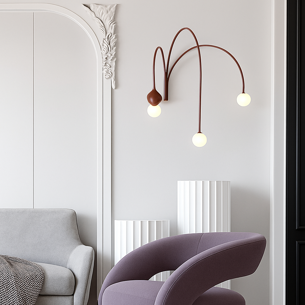 Applique murale moderne LED avec 3 arcs Solyne - vue 3 sur 9