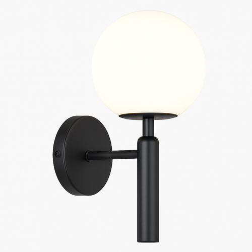 Applique murale moderne LED avec boule en verre et support cylindrique Sconce - vue 4 sur 8
