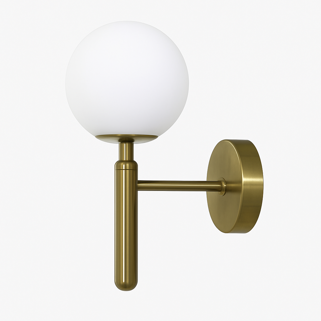 Applique murale moderne LED avec boule en verre et support cylindrique Sconce - vue 4 sur 8