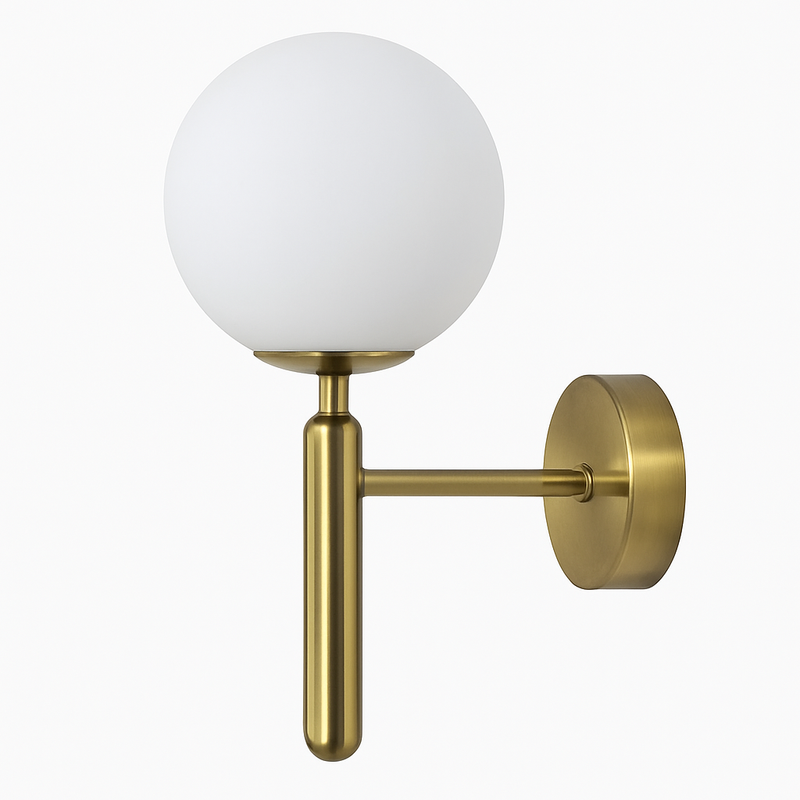 Applique murale moderne LED avec boule en verre et support cylindrique Sconce