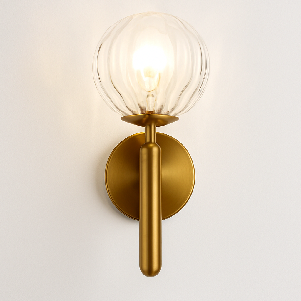 Applique murale moderne LED avec boule en verre et support cylindrique Sconce - vue 8 sur 8