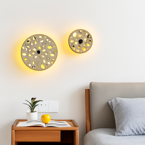 Applique murale moderne LED circulaire style carrelage Ezra - vue 3 sur 9