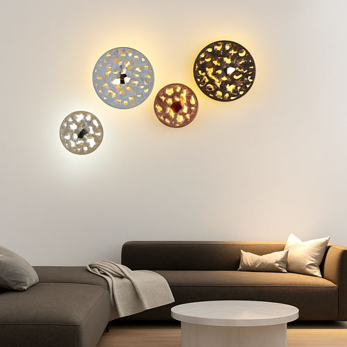 Applique murale moderne LED circulaire style carrelage Ezra - vue 5 sur 9