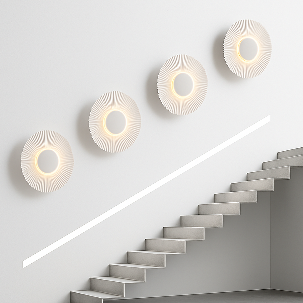 Applique murale moderne LED forme de soleil métallique Hasna - vue 6 sur 11