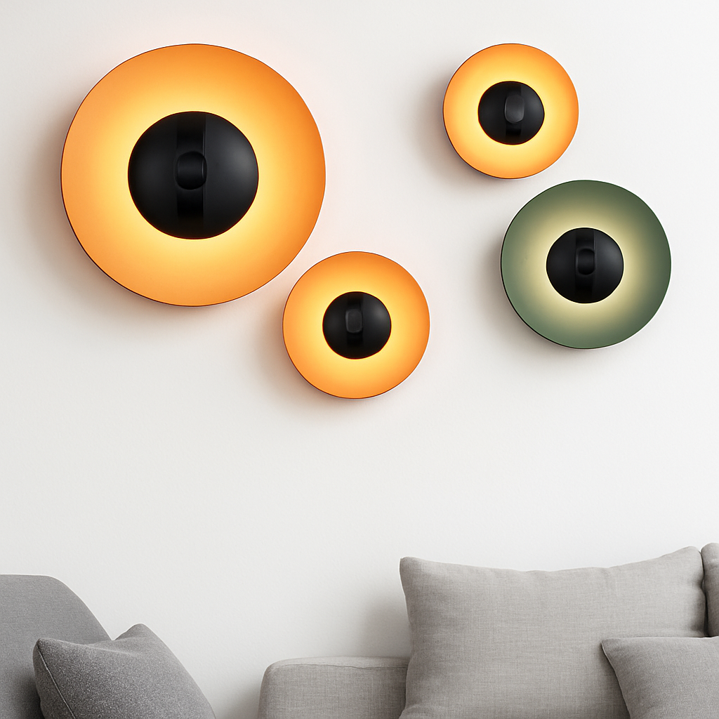 applique murale moderne ronde design loft nordique éclairage intérieur - vue 3 sur 12