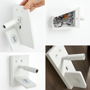 applique murale multifonction avec chargeur sans fil et étagère
