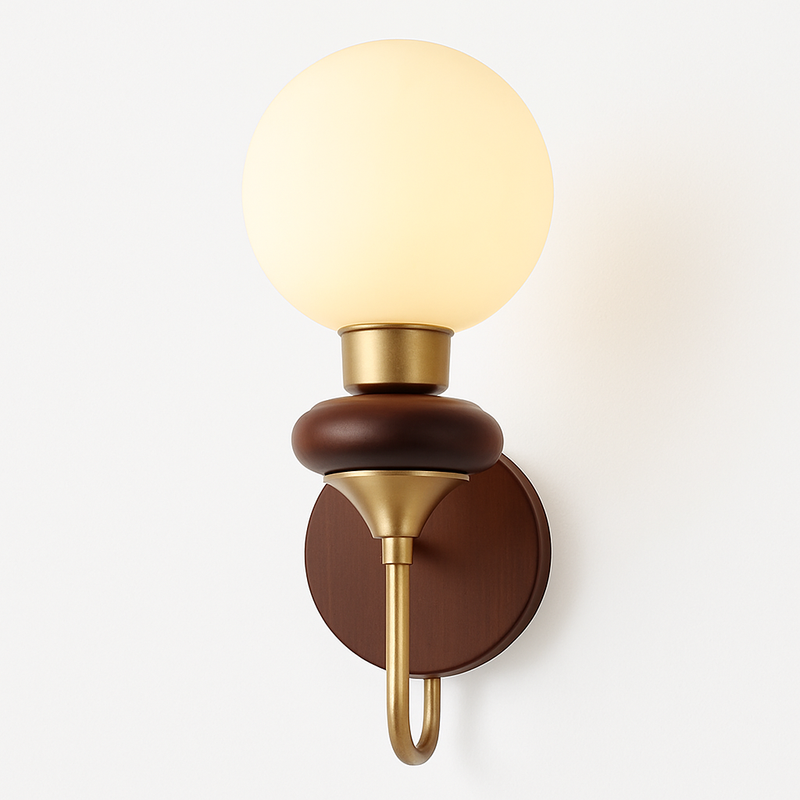 applique murale néoclassique en bois avec verre japonais anti lumière bleue