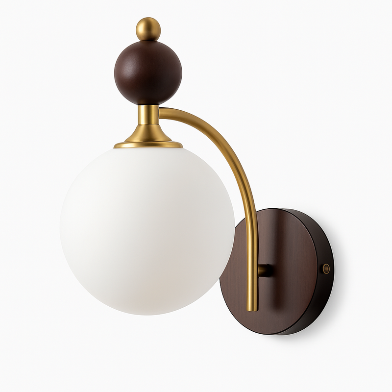 applique murale néoclassique en bois avec verre japonais anti lumière bleue