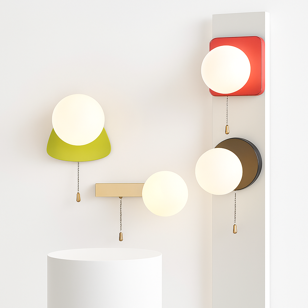 applique murale nordique en verre avec interrupteur éclairage intérieur décoratif - vue 2 sur 23