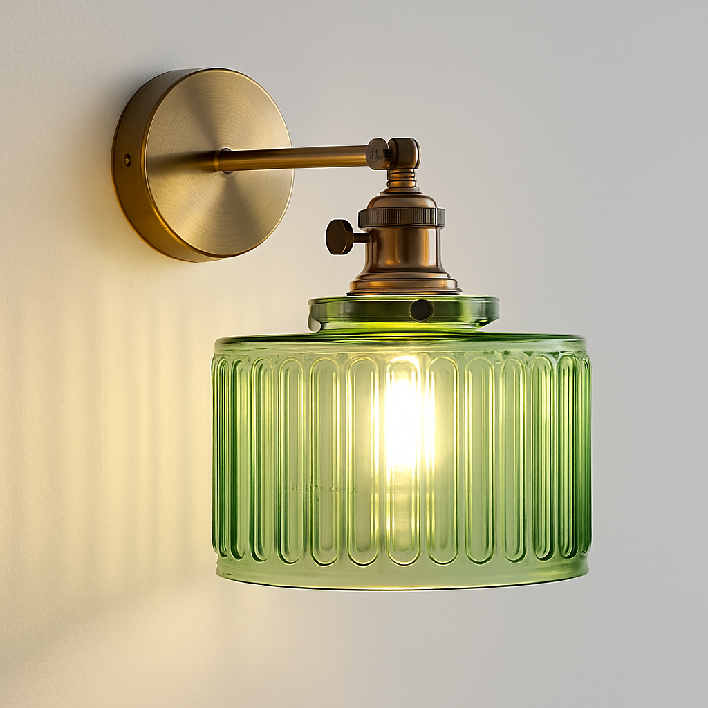 applique murale nordique en verre et laiton avec miroir à led - vue 16 sur 23