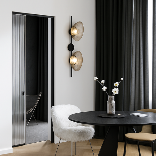 Applique murale nordique en verre transparent gris blanc