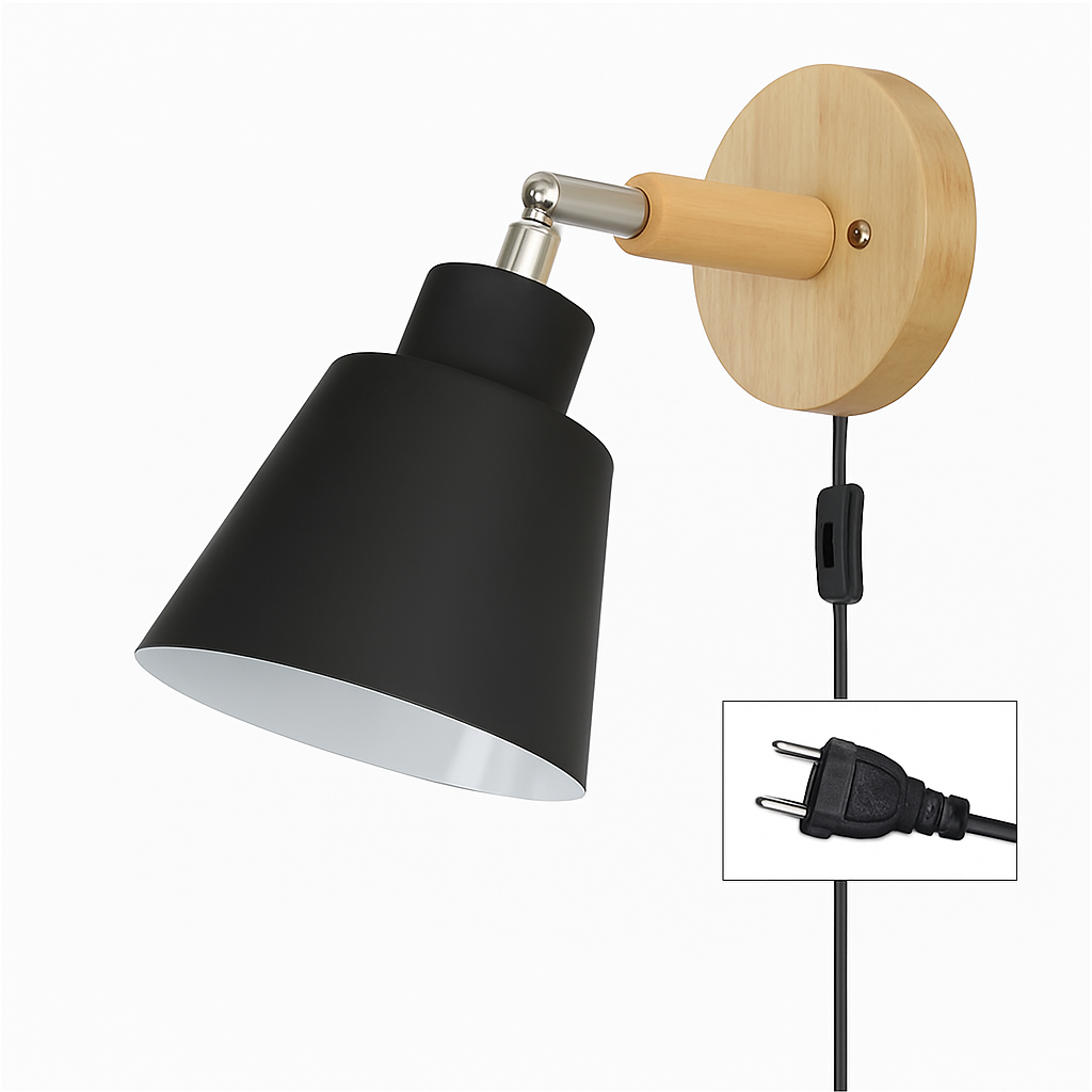 applique murale nordique rotative avec interrupteur macaron - vue 5 sur 23