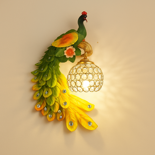 applique murale oiseaux paons en résine pour décoration intérieure - vue 3 sur 12