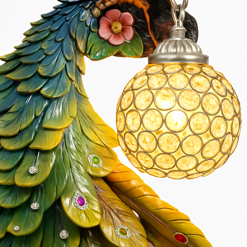 applique murale oiseaux paons en résine pour décoration intérieure - vue 4 sur 12