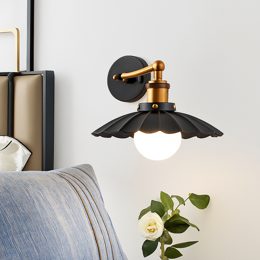 Applique murale rétro à LED avec abat-jour tuile métal Home - vue 3 sur 5