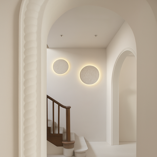 applique murale ronde en pierre naturelle pour ambiance artistique - vue 6 sur 8
