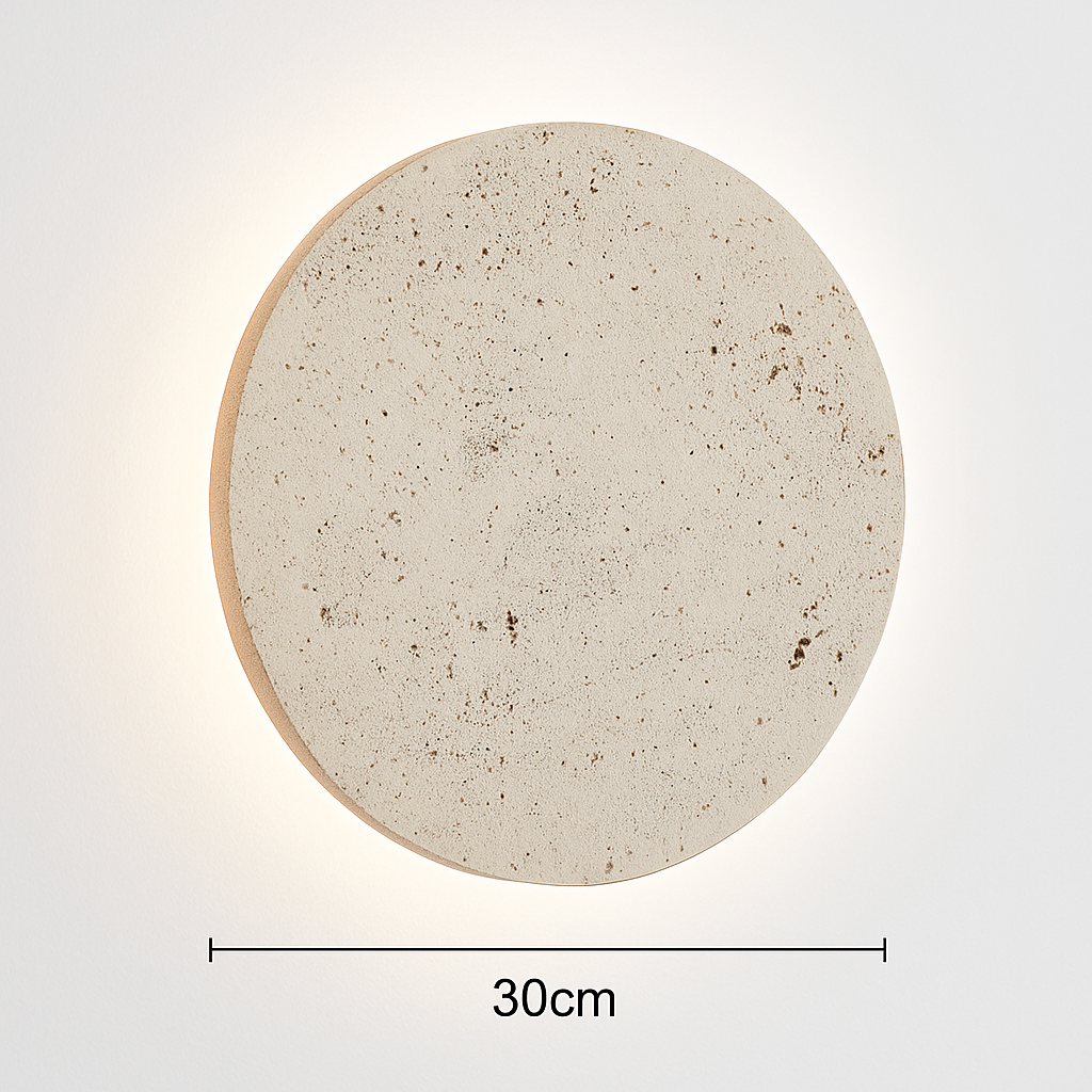 applique murale ronde en pierre naturelle pour ambiance artistique - vue 7 sur 8