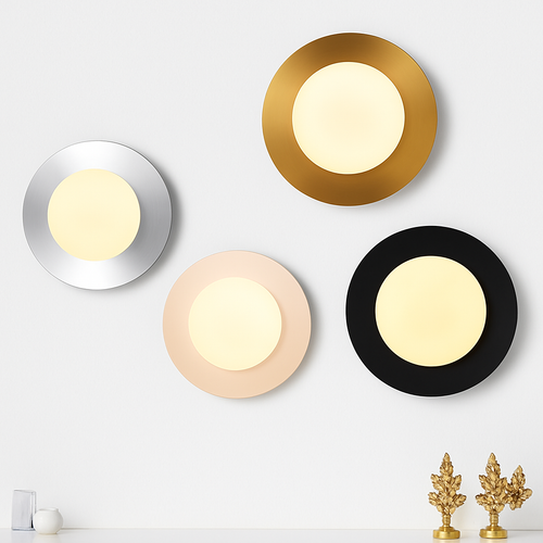 applique murale ronde moderne en verre style nordique