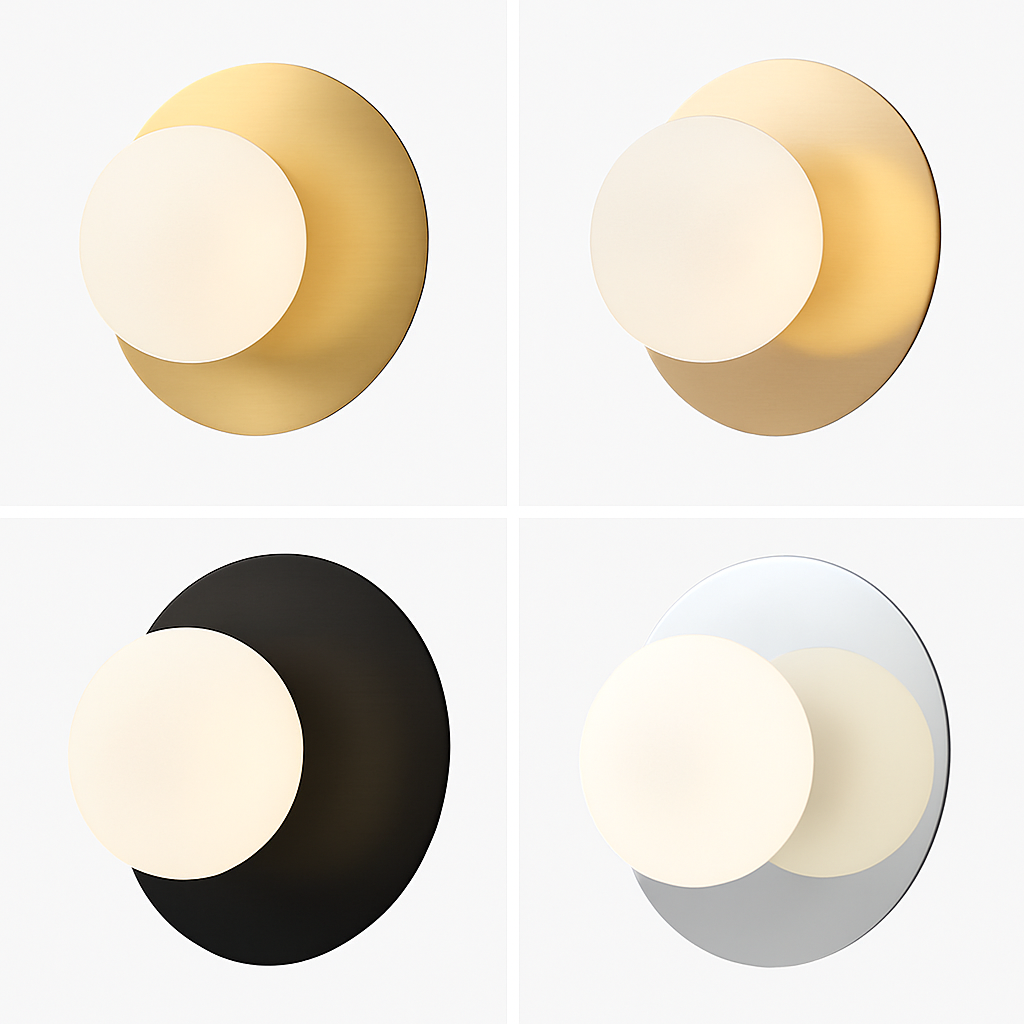 applique murale ronde moderne en verre style nordique - vue 3 sur 14