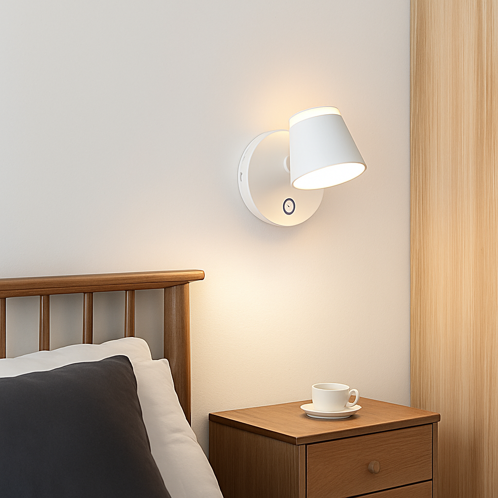 applique murale rotative nordique avec interrupteur lampe de lecture led réglable - vue 5 sur 23