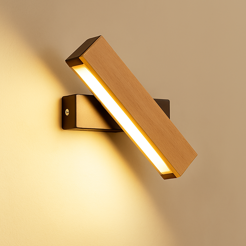 Applique murale rotative nordique en bois massif led réglable