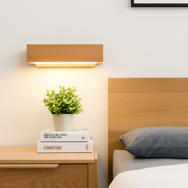 Applique murale rotative nordique en bois massif led réglable