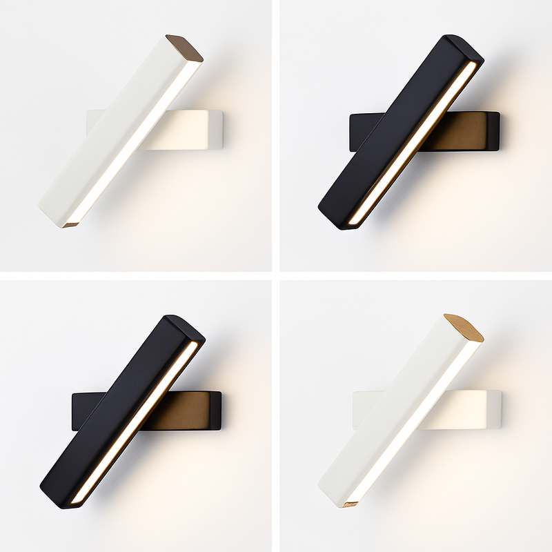 Applique murale rotative nordique en bois massif led réglable