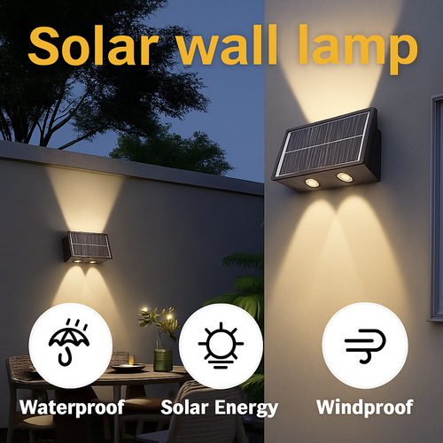 applique murale solaire extérieure led étanche pour jardin et balcon - vue 4 sur 13
