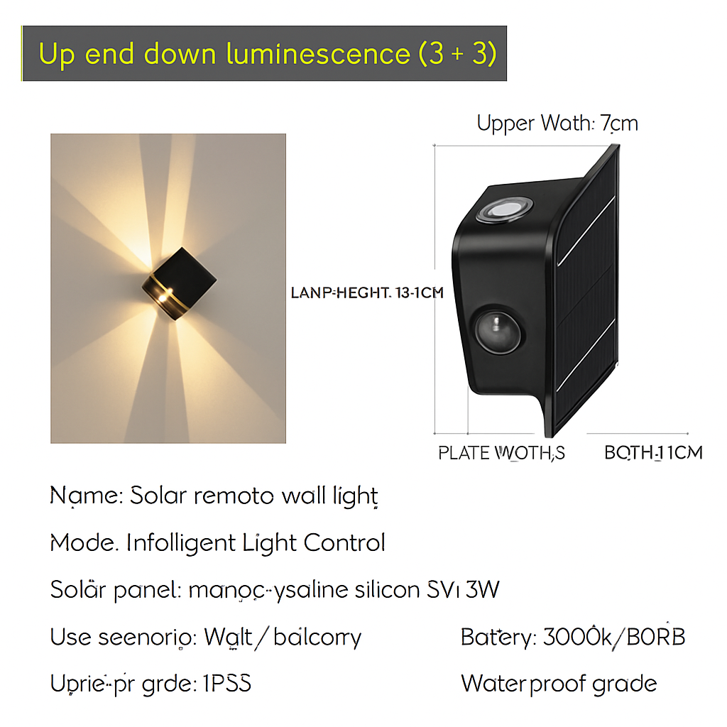 applique murale solaire led extérieure étanche pour jardin - vue 11 sur 13